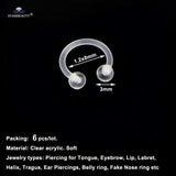  Funky Charms Clear Nipple Rings 