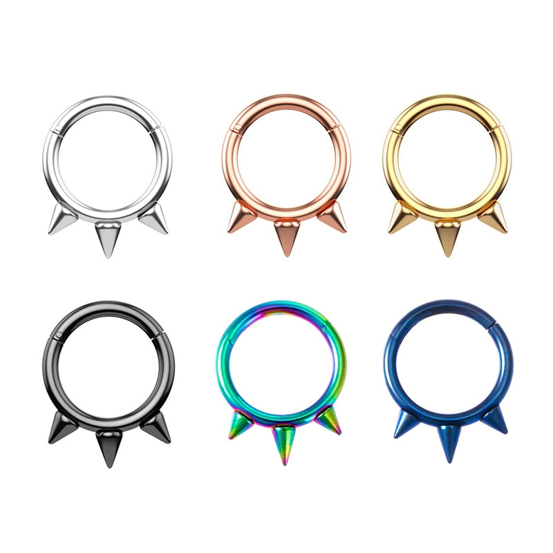 Collar-like Spiked Nipple Rings