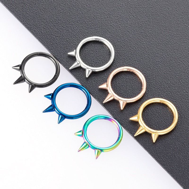 Collar-like Spiked Nipple Rings