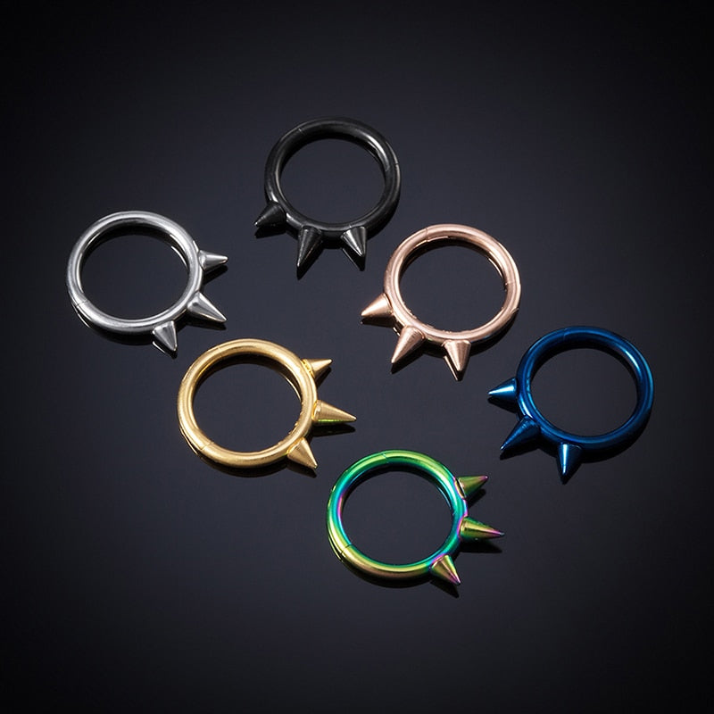 Collar-like Spiked Nipple Rings