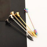  Drill Bit-Like Long Bar Nipple Rings 