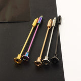  Drill Bit-Like Long Bar Nipple Rings 