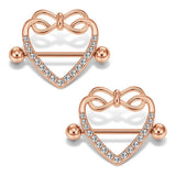  Heart-Inspired Sparkly Nipple Rings 