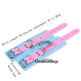  Bubblegum-Colored Leather Wrist Restraints 