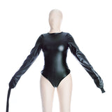  Sexual Restraint Leather Bodysuit 