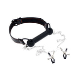  Bondage Nipple Clamps With Bit Gag 
