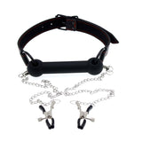  Bondage Nipple Clamps With Bit Gag 