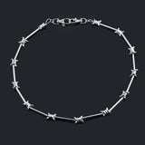  Barbed Silver Slave Collar 