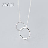  Flashy Silver Eternity Circle Necklace 