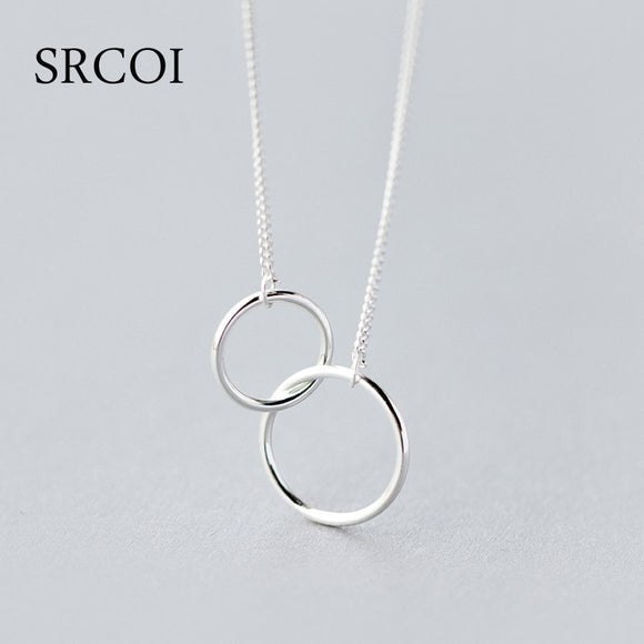 Flashy Silver Eternity Circle Necklace