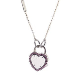  Sparkling Heart-Shaped Sterling Silver Lock Necklace 