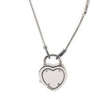  Sparkling Heart-Shaped Sterling Silver Lock Necklace 