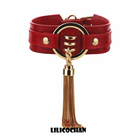 Dangling Leather Neck Collar