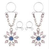  Dazzling Flower Non-Pierced Nipple Rings 