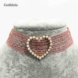  Trendy Pink Heart Collar 