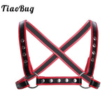  Red Hot Crisscross Leather Body Harness 